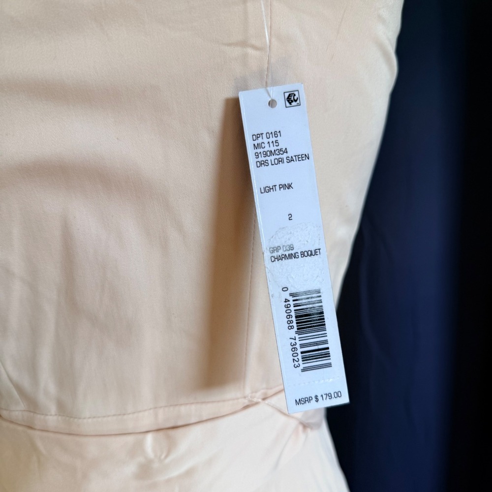 Antonio Melani Lori Sateen Dress Light Pink Ruffle Midi  Womens Size 2 NWT - Picture 7 of 10